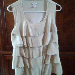 Chico's stylish top with layers of flowing fabric